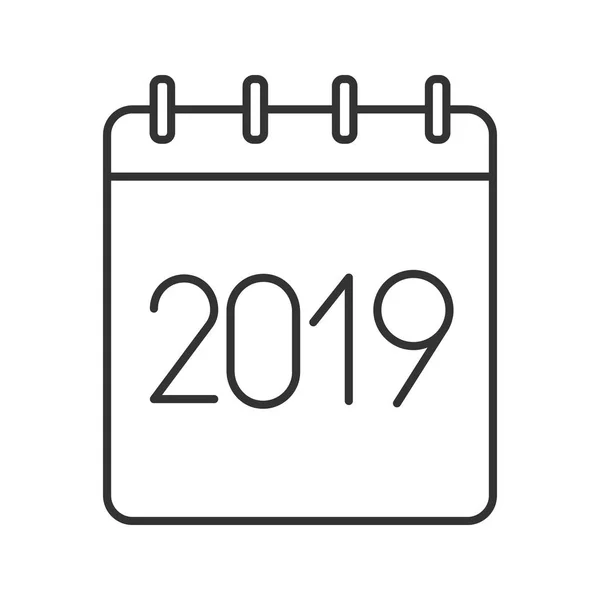 Icona del calendario annuale 2019 — Vettoriale Stock