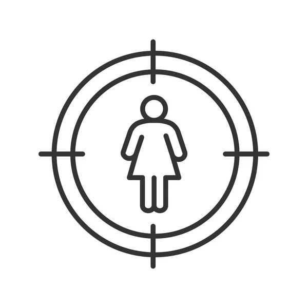 Mire no ícone silhueta mulher — Vetor de Stock