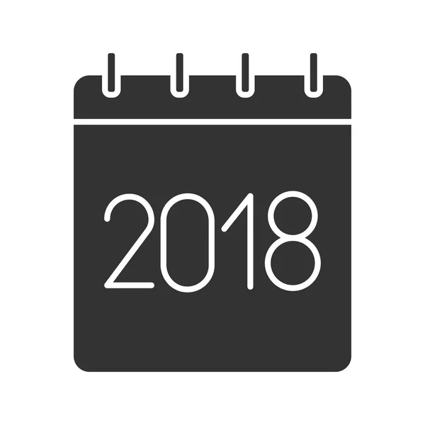 Icona del calendario annuale 2018 — Vettoriale Stock