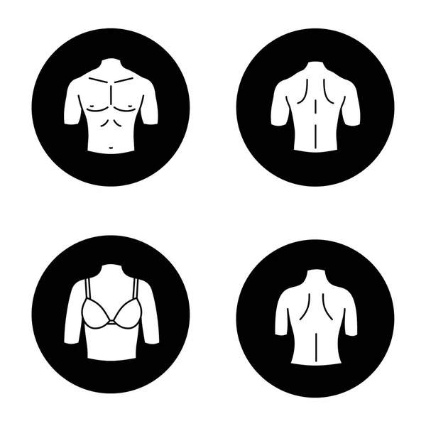Menselijk lichaam delen icons set — Stockvector