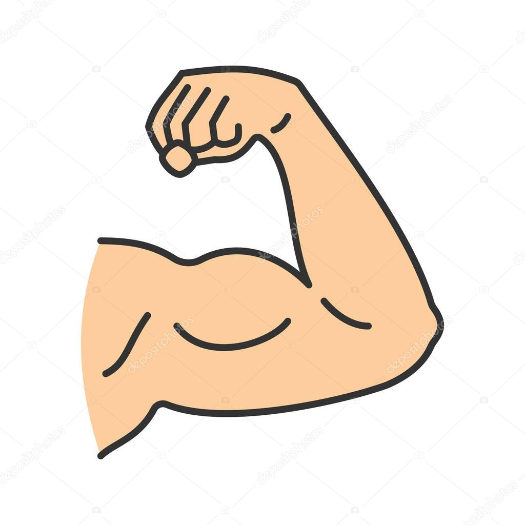 Male bicep color icon. Isolated vector illustration