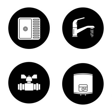 Sıhhi tesisat Icons set