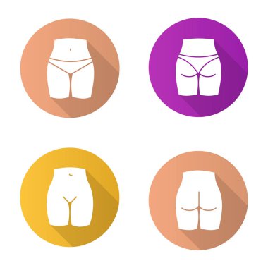 Kadın vücut parçaları Icons set