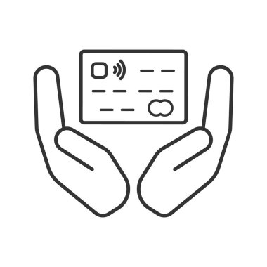 Kredi kartı simgesiyle açık avuç içi