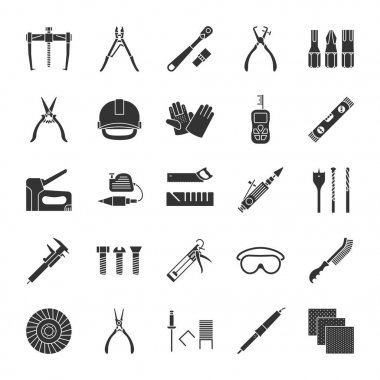 İnşaat araçları glif Icons set