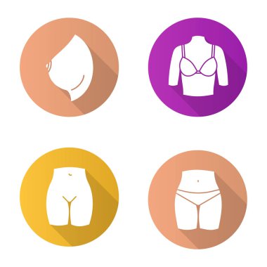 Kadın vücut parçaları Icons set