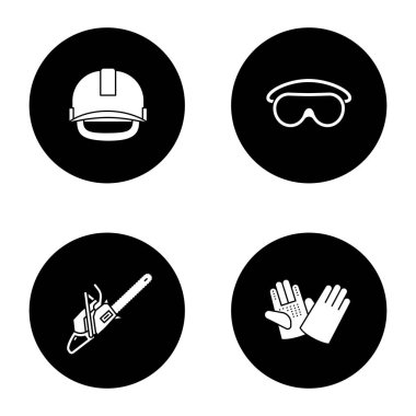 İnşaat araçları glif Icons set