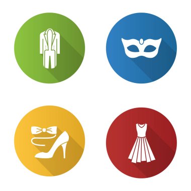 Parti elbise Icons set