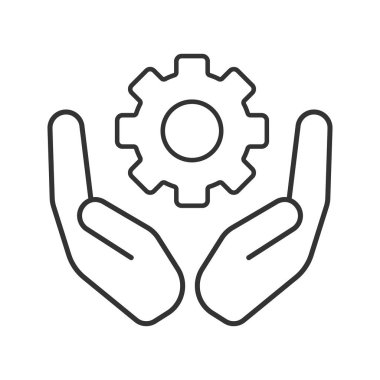 Dişli ile açık avuç içi