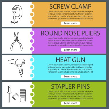 Afiş şablonlar kümesi web inşaat araçları