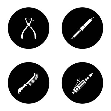 İnşaat araçları glif Icons set