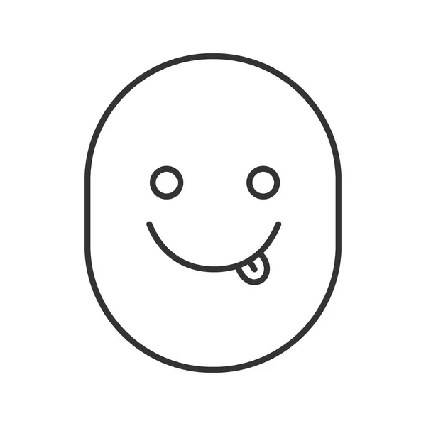 Smaskiga leende med öppna ögon ikon — Stock vektor