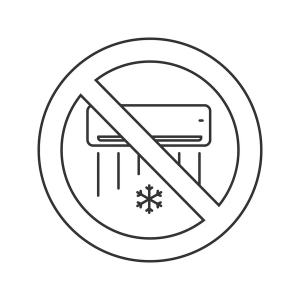 Segnale proibito con icona del condizionatore d'aria — Vettoriale Stock
