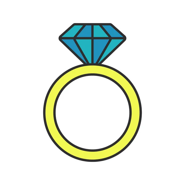 Ring med diamantikonen — Stock vektor