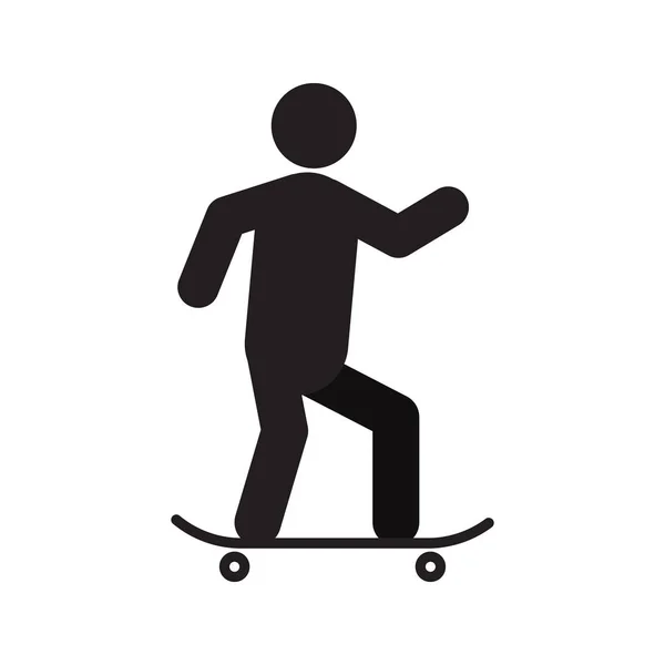 Icône de silhouette Skateboarder — Image vectorielle