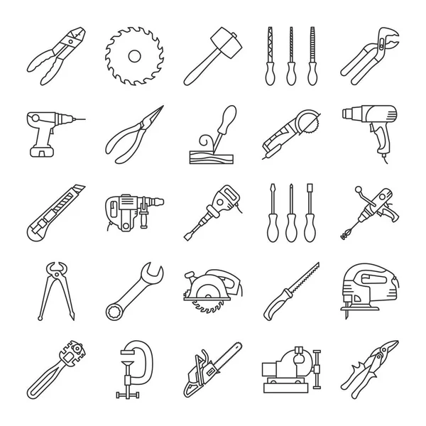 Набор значков строительных инструментов — стоковый вектор