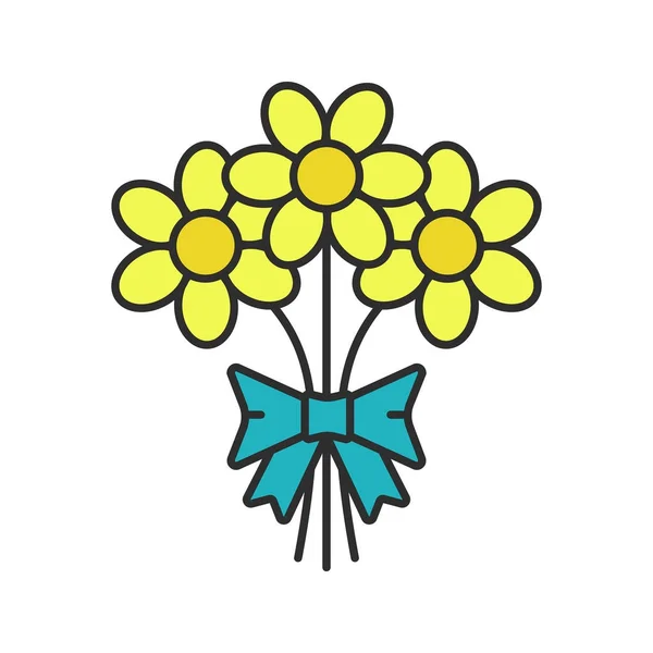 Bos van bloemen pictogram — Stockvector