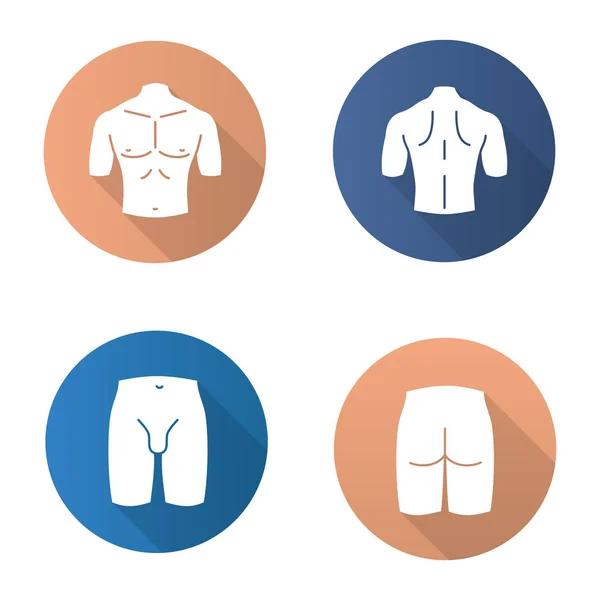 Zestaw ikon części męskiego ciała — Wektor stockowy