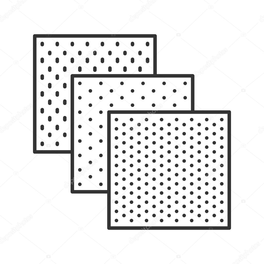 Emery paper linear icon. Thin line illustration. Abrasive paper. Contour symbol. Vector isolated outline drawing