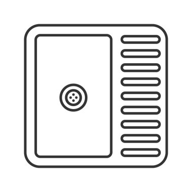 Mutfak lavabo doğrusal simgesi. İnce hat illüstrasyon. Havza yıkayın. Kontur sembolü. Çizim vektör izole anahat