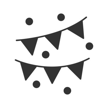 Çelenk glif simgesi. Siluet simge. Negatif alan. İzole vektör çizim