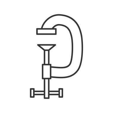 Vida kelepçe doğrusal simgesi. İnce hat illüstrasyon. G-kelepçe. Kontur sembolü. Çizim vektör izole anahat