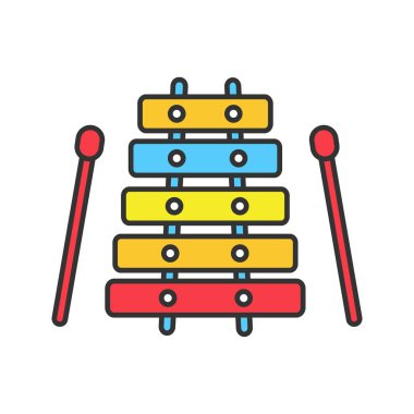 Ksilofon renk simgesi. İzole vektör çizim