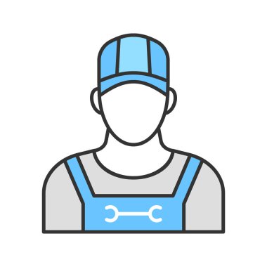 Tesisatçı renk simgesi. Sağlık teknisyeni. İzole vektör çizim