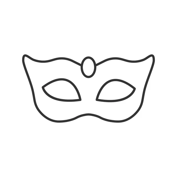 Masque Carnaval Icône Linéaire Illustration Fine Symbole Contour Schéma Vectoriel — Image vectorielle
