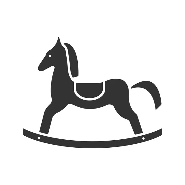 Ikon Glif Kuda Goyang Simbol Siluet Ruang Negatif Vektor Diisolasi - Stok Vektor