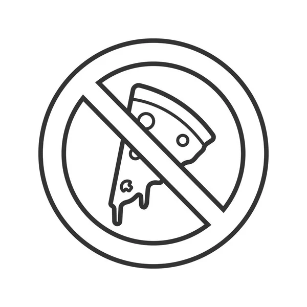 Запрещённый Знак Линейным Значком Ломтика Пиццы Никакого Запрета Фаст Фуд — стоковый вектор