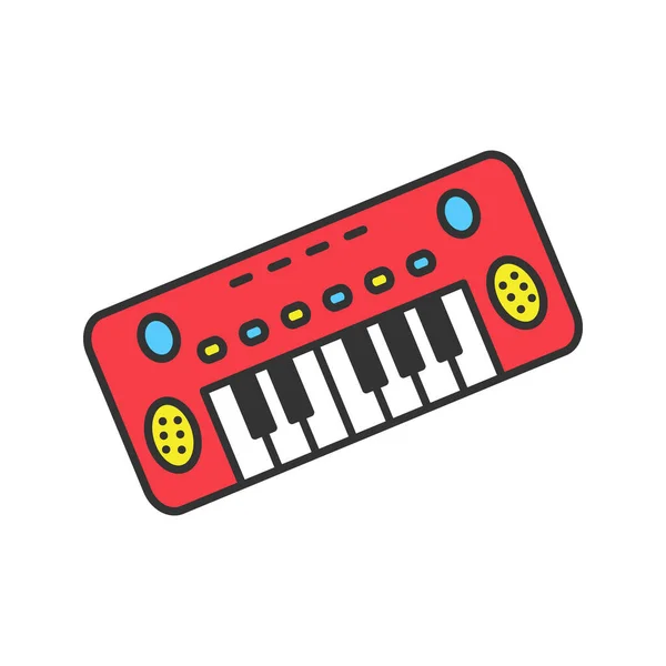 Icono Color Piano Juguete Ilustración Vectorial Aislada — Vector de stock