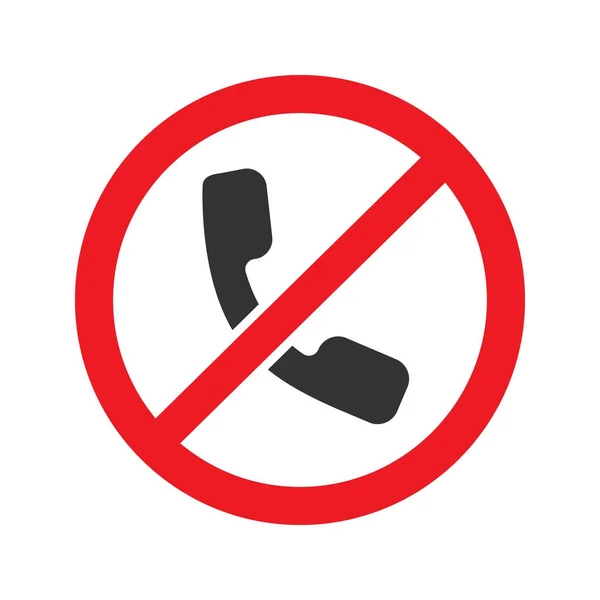 Forbidden Sign Handset Glyph Icon Stop Silhouette Symbol Phone Calling — Stock Vector