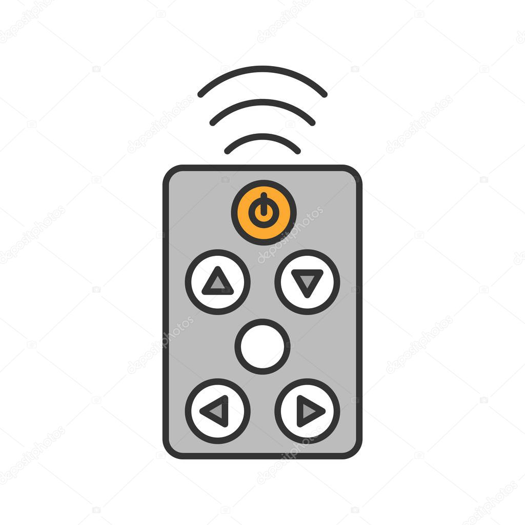 Remote controller color icon. Control panel. Isolated vector illustration