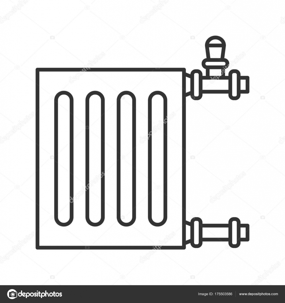 Radiator Linear Icon Thin Line Illustration Heater Contour Symbol