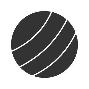 Topu glif simgesi. Siluet simge. Negatif alan. İzole vektör çizim