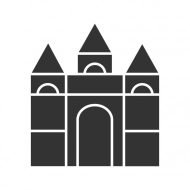 Kale yapı taşları glif simgesi. Siluet simge. Negatif alan. İzole vektör çizim