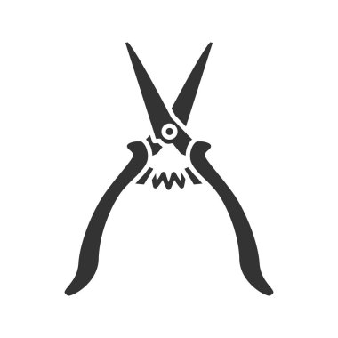 İnşaat makas glif simgesi. Siluet simge. Negatif alan. İzole vektör çizim