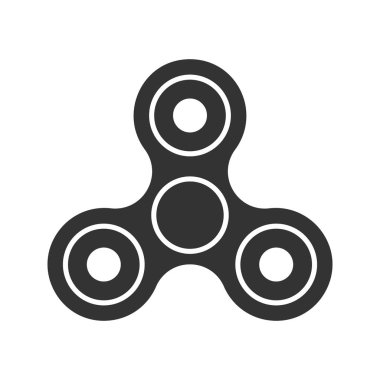 Spinner glif simgesi. Siluet simge. Anti-stres oyuncak. Negatif alan. İzole vektör çizim