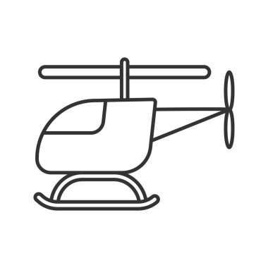 Oyuncak helikopter doğrusal simgesi. İnce hat illüstrasyon. Uçak. Kontur sembolü. Çizim vektör izole anahat