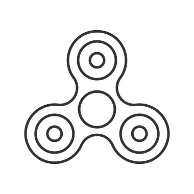 Spinner doğrusal simgesi. İnce hat illüstrasyon. Anti-stres oyuncak. Kontur sembolü. Çizim vektör izole anahat