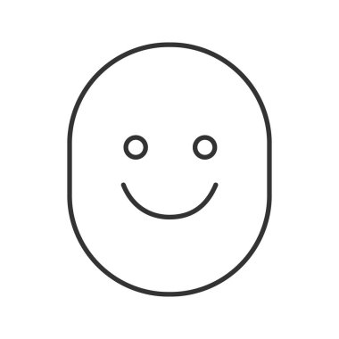 Mutlu ve komik bir gülümseme doğrusal simgesi. İnce hat illüstrasyon. Kontur sembolü. Çizim vektör izole anahat