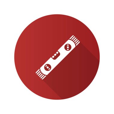 Ruh düzeyi düz tasarım uzun gölge glif simgesi. Vektör siluet çizimi