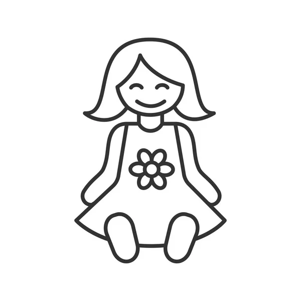 Γραμμική Εικονίδιο Κούκλα Μωρό Λεπτή Γραμμή Εικονογράφηση Περίγραμμα Σύμβολο Διάνυσμα — Διανυσματικό Αρχείο