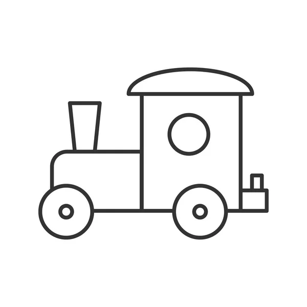 Линейный Значок Игрушечного Поезда Тонкая Линия Иллюстрации Контурный Символ Векторный — стоковый вектор