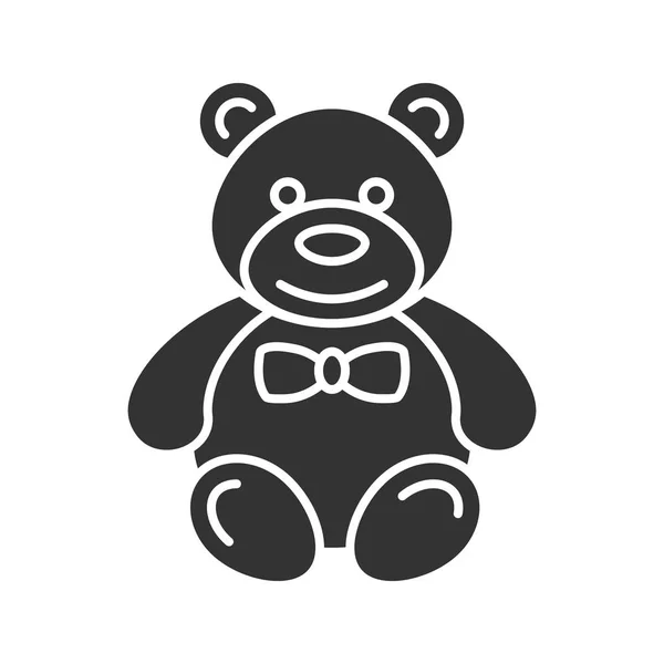 Teddybär Ikone Silhouette Symbol Negativer Raum Vektor Isolierte Abbildung — Stockvektor