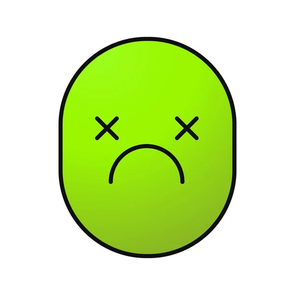 Farbiges Symbol Für Totes Lächeln Müdes Deprimiertes Gesicht Isolierte Vektorabbildung — Stockvektor