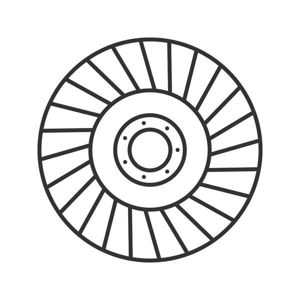 Abrasive flap wheel linear icon. Thin line illustration. Contour symbol. Vector isolated outline drawing