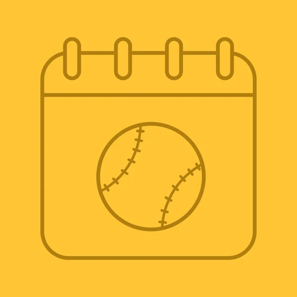 Чемпіонат Бейсболу Датований Лінійною Іконою Тонка Лінія Окреслює Символи Кольоровому — стоковий вектор