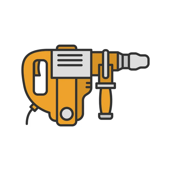 Perforator Color Icon Power Drill Isolated Vector Illustration — Stock Vector
